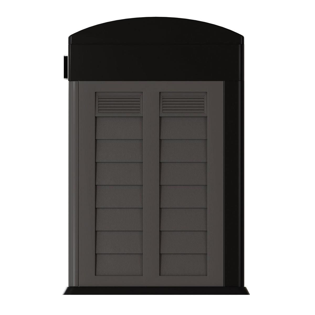 INTEC Cache Poubelles 2 portes Gris - Tri sélectif Extérieur - Abri Poubelle Design pour Terrasse et Jardin 1500L INTEC