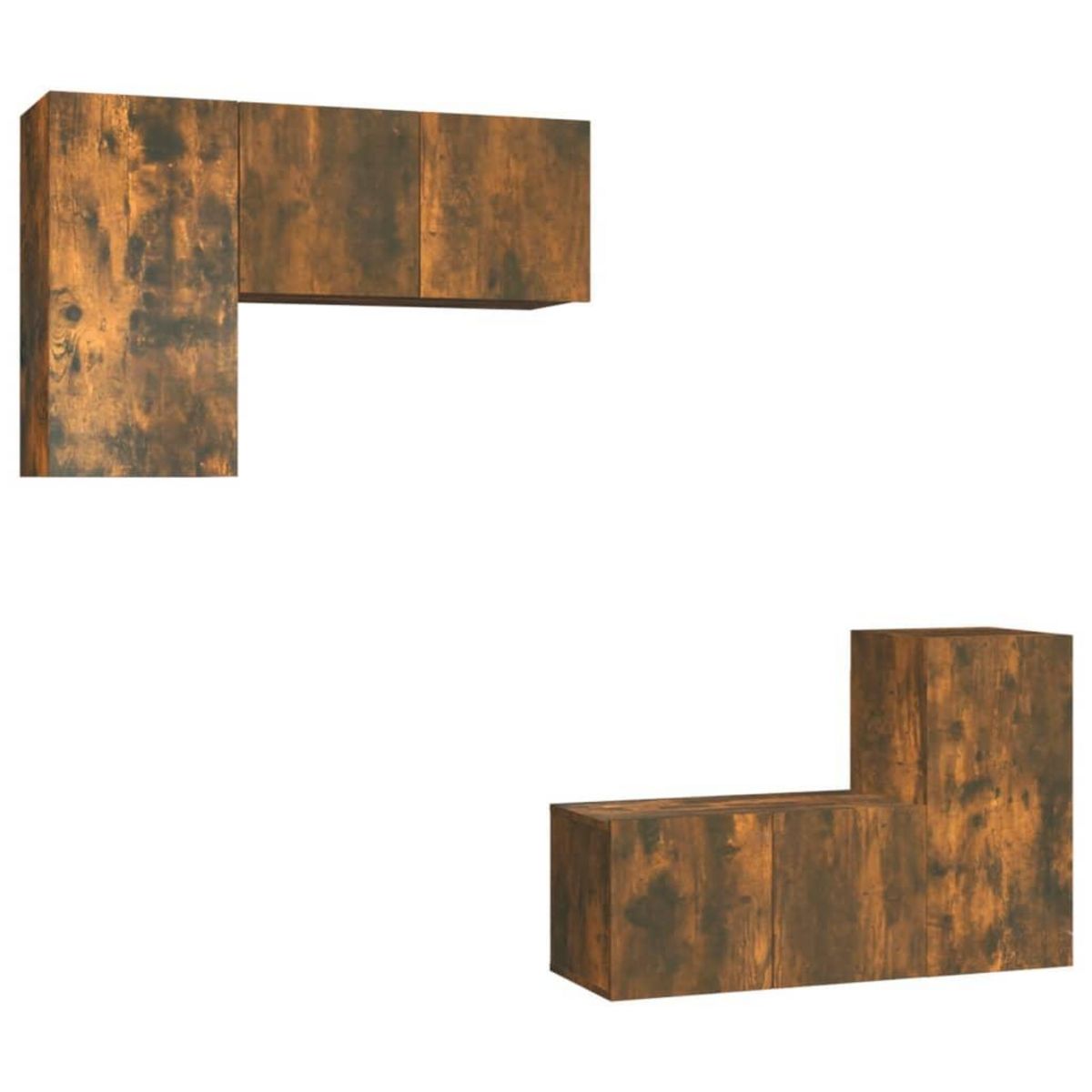 VIDAXL Ensemble de meubles TV 4 pcs Chene fume Bois d'ingenierie