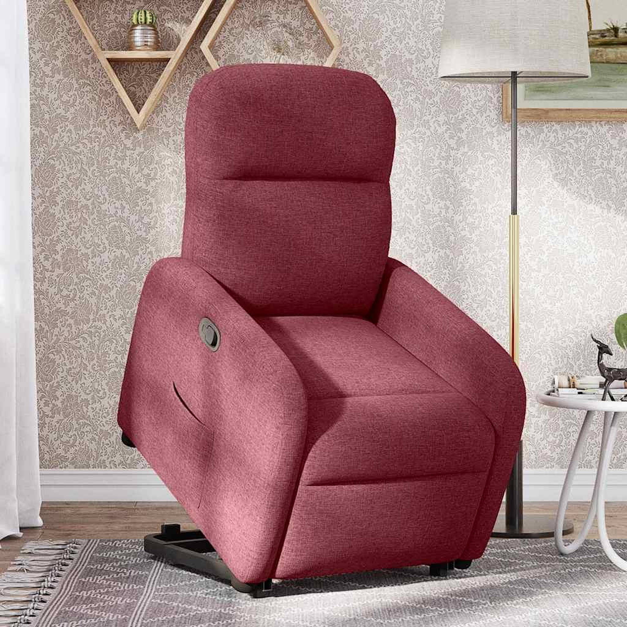 Voir la diapositive 2 : VIDAXL Fauteuil inclinable rouge bordeaux tissu