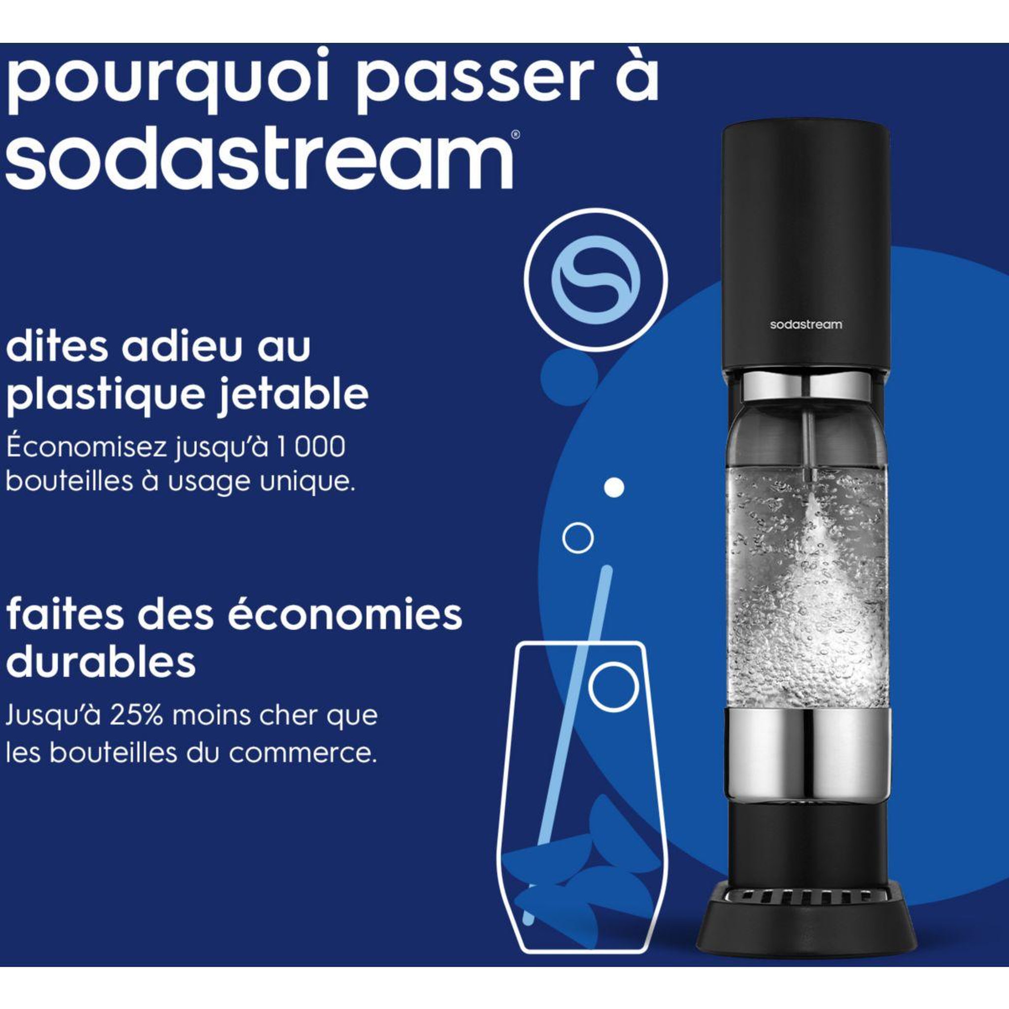 Voir la diapositive 3 : SODASTREAM Machine à soda ENSO noire