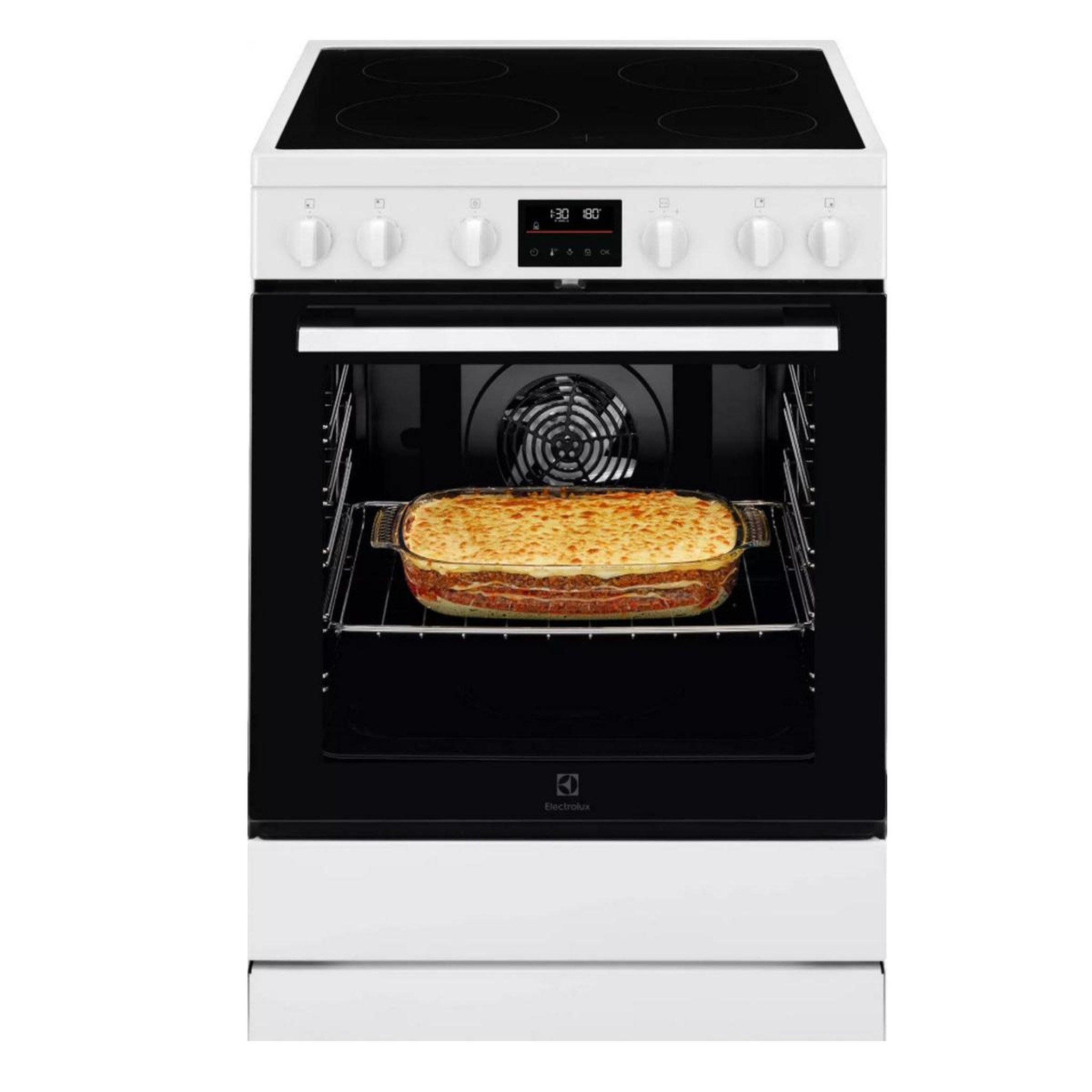 ELECTROLUX Cuisinière vitrocéramique 73l 4 feux blanc - lkr64890bw
