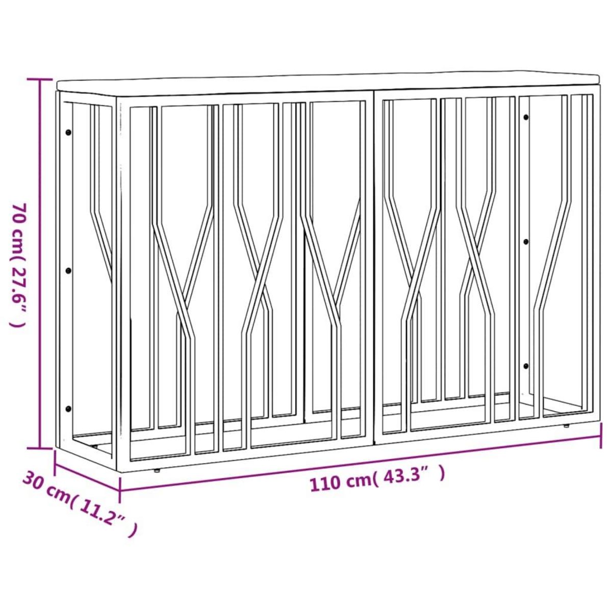 VIDAXL Table console acier inoxydable et bois massif de recuperation