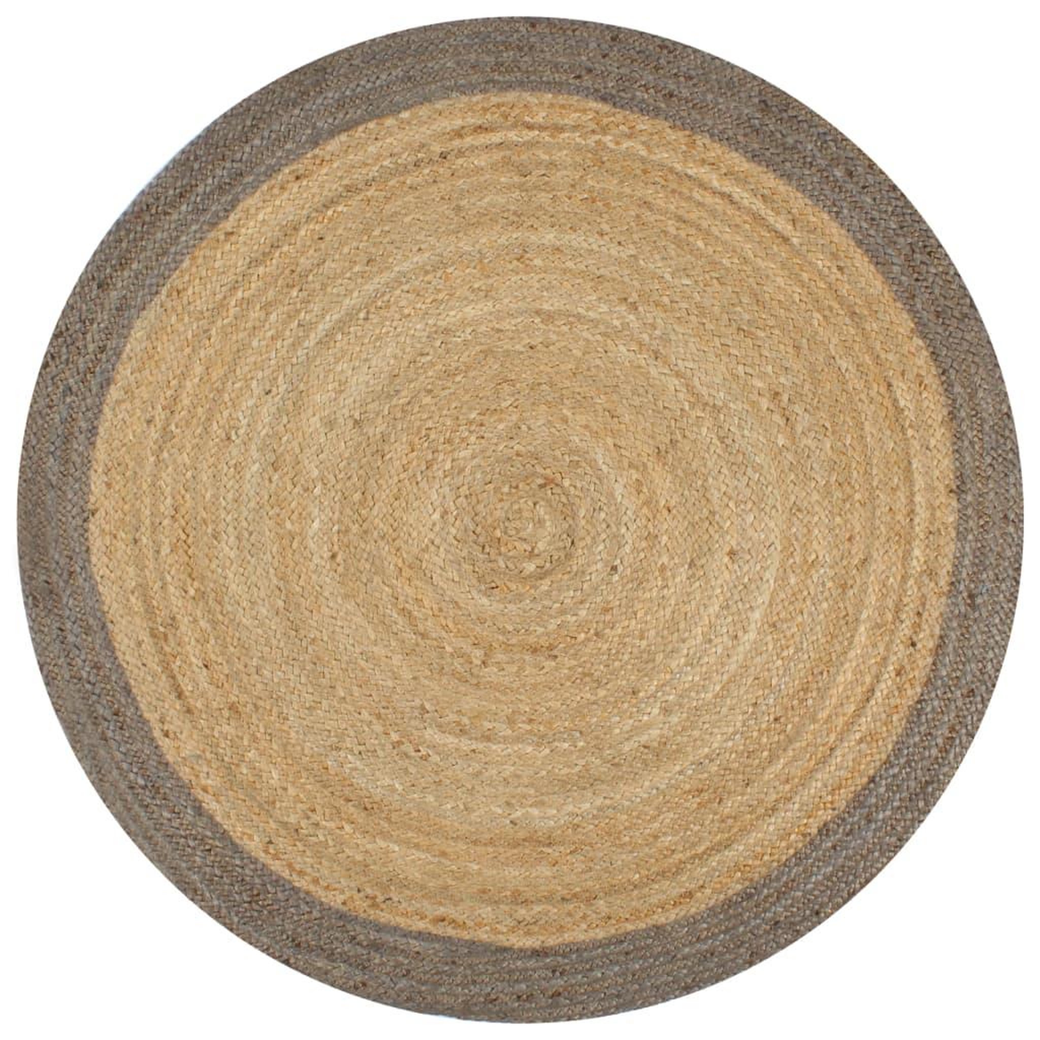 VIDAXL Tapis fait a la main Jute avec bord gris 90 cm