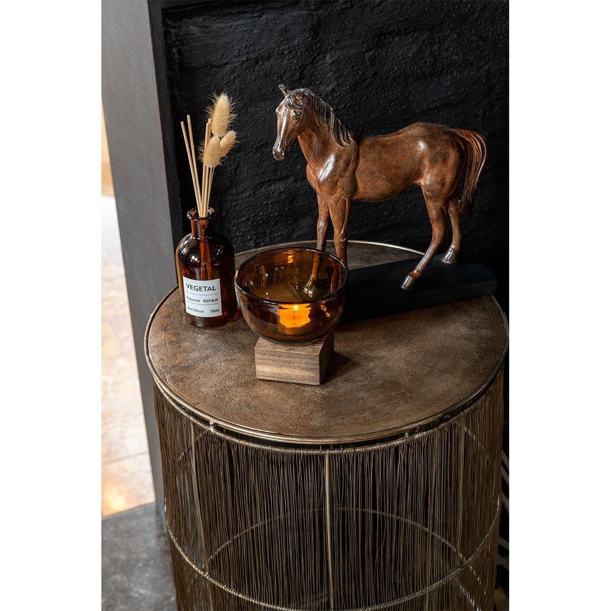 Voir la diapositive 2 : J-LINE Statuette Déco  Cheval  38cm Marron