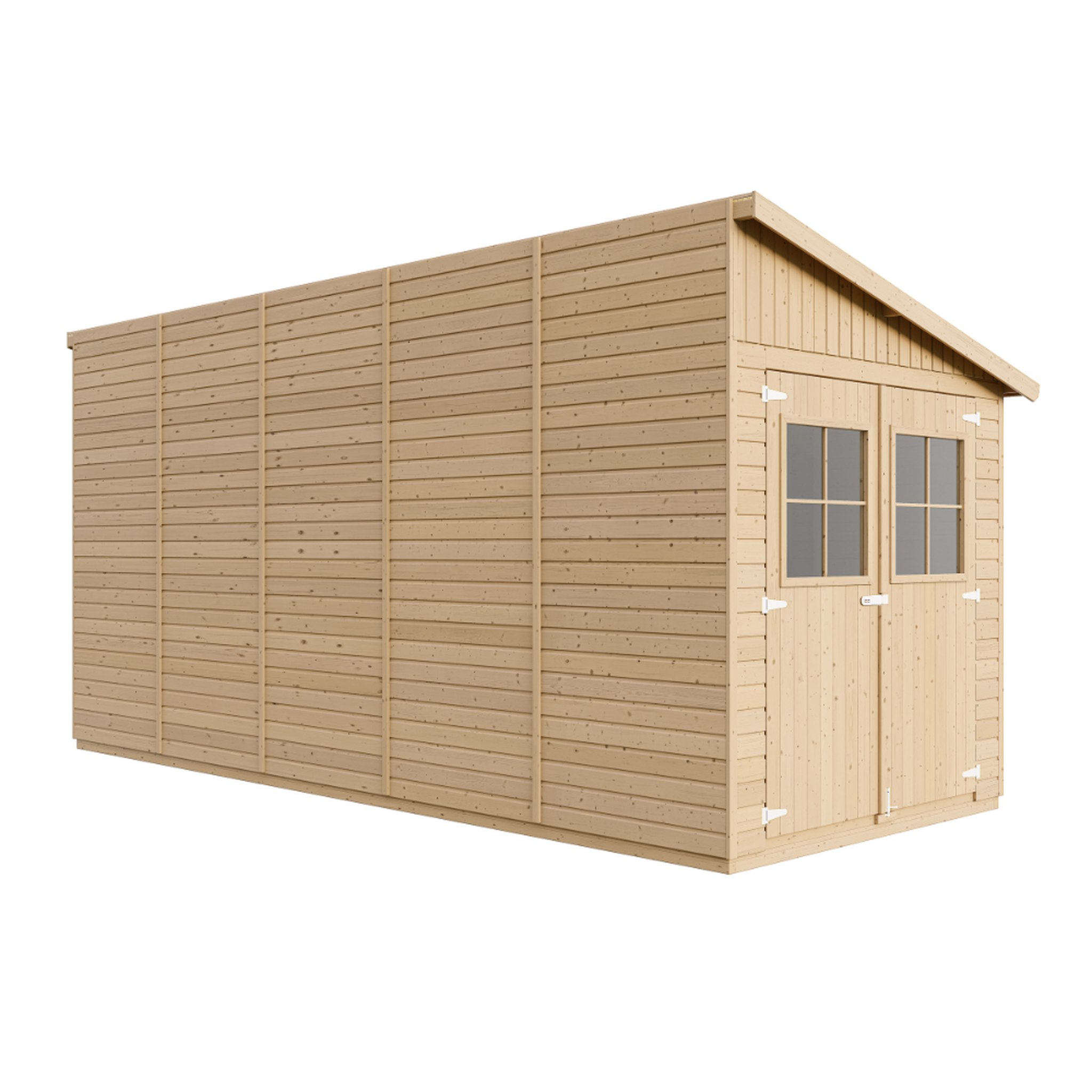 TIMBELA Abri de Jardin en Bois avec paroi latérale - 10 m2 M341A