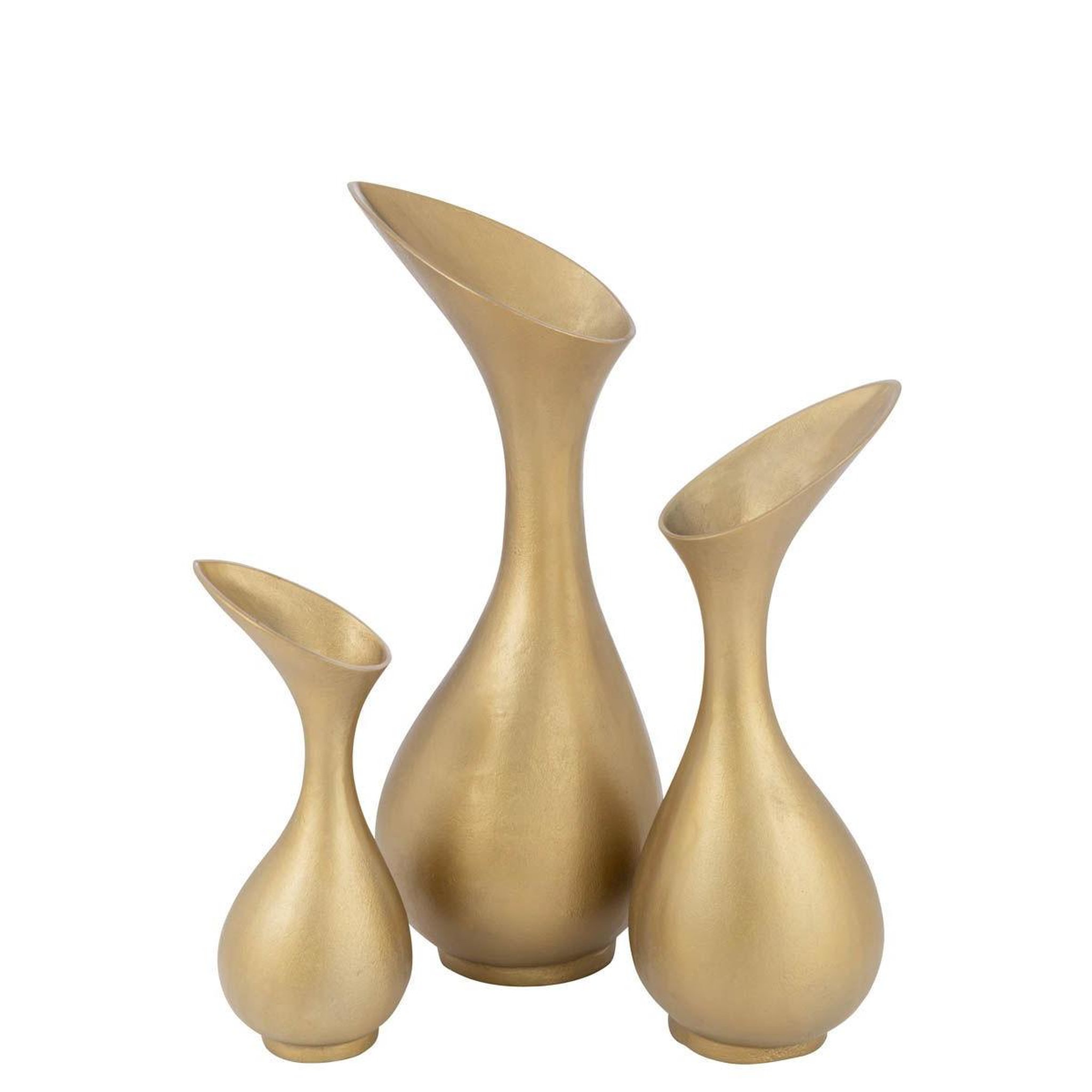 Voir la diapositive 2 : J-LINE Vase design en aluminium  olivia  60cm or