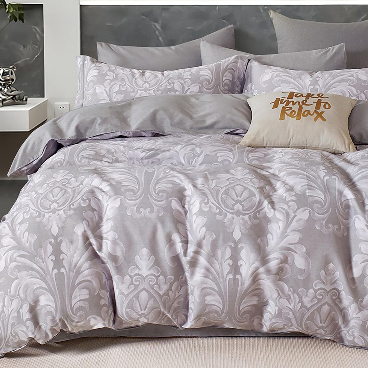 Home collection Parure housse de couette 100 % percale de coton 80 fils Barceline