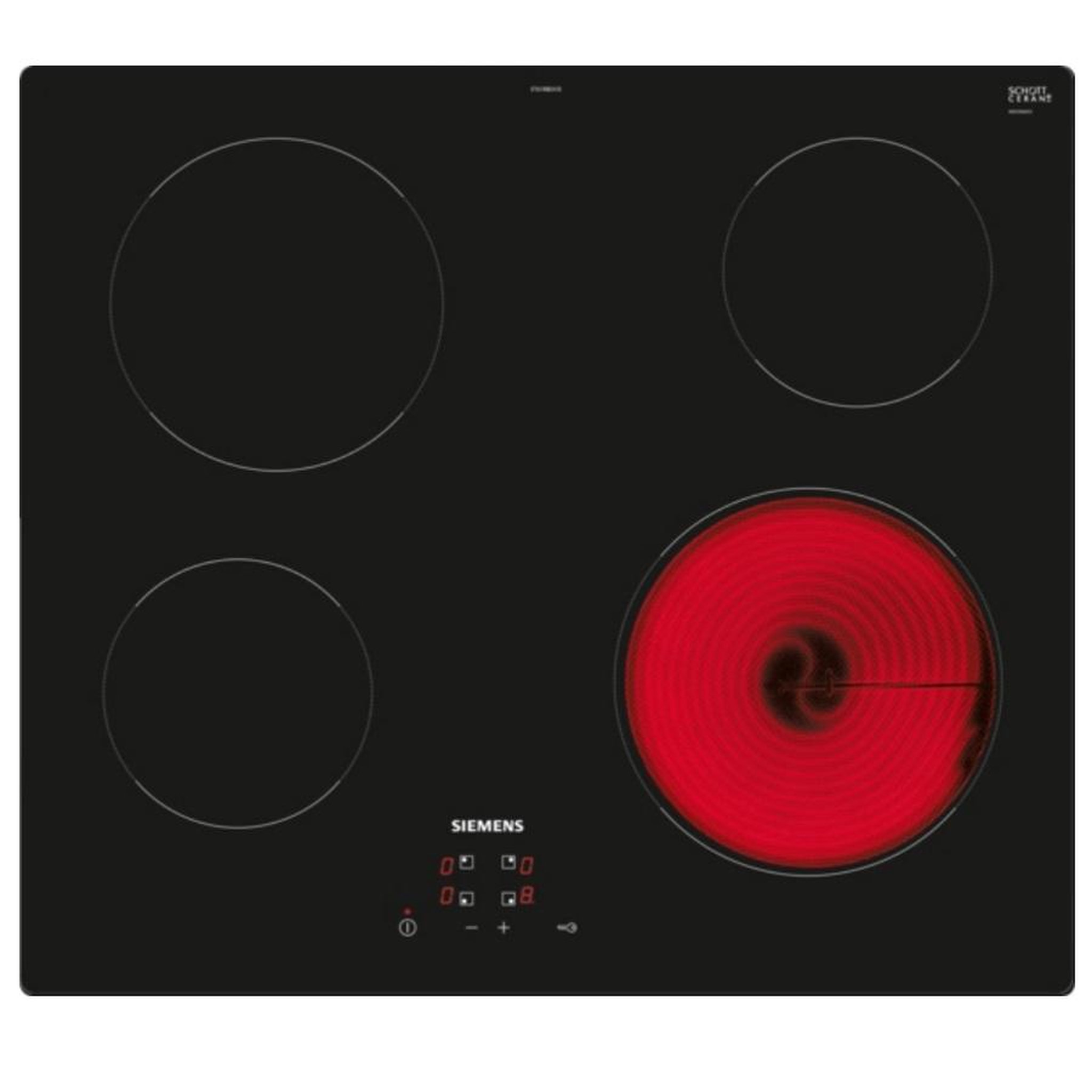 Siemens Table de cuisson vitrocéramique 60cm 4 feux 6600w noir - et61rbeb8e