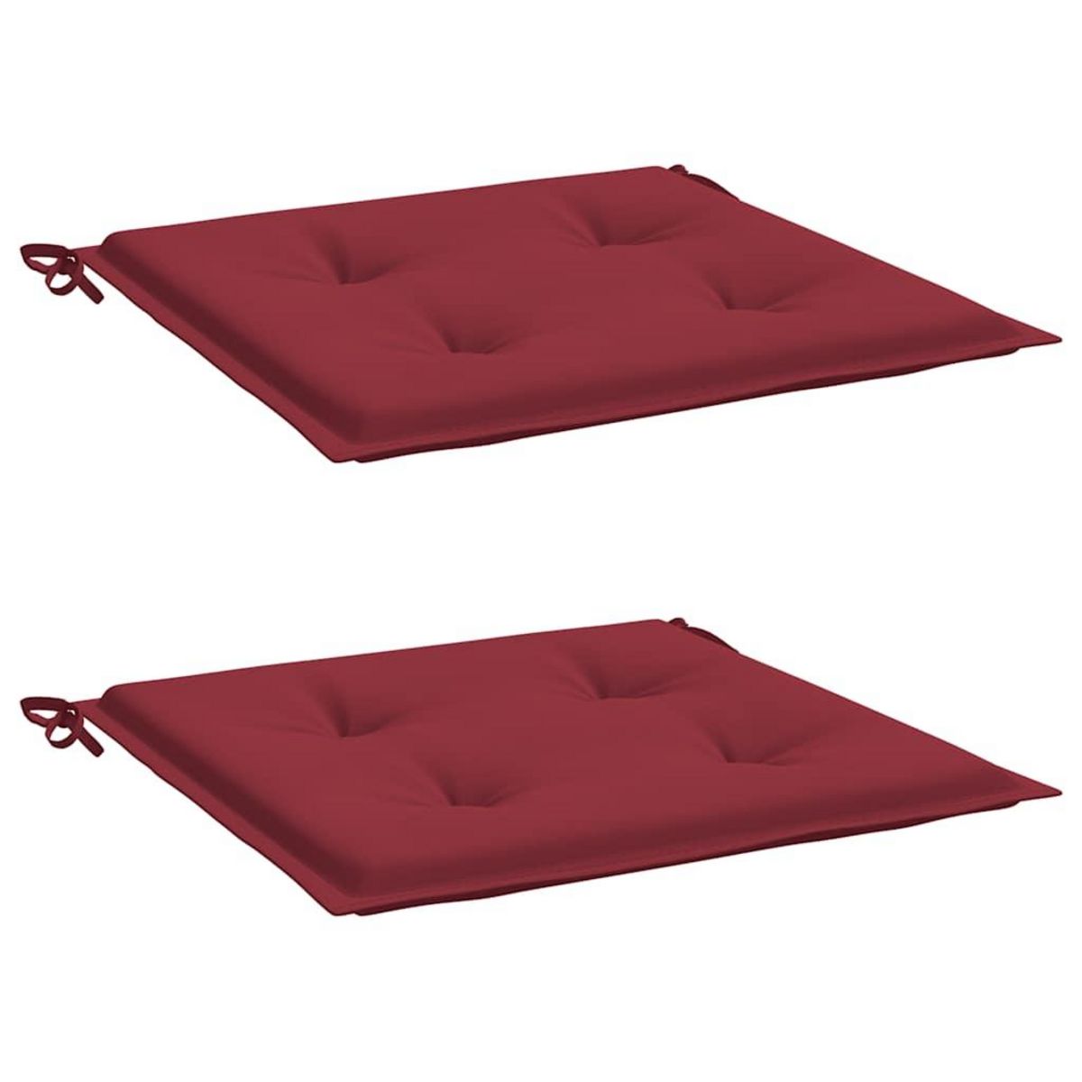 VIDAXL Coussins de chaise de jardin lot de 2 rouge bordeaux 50x50x3 cm
