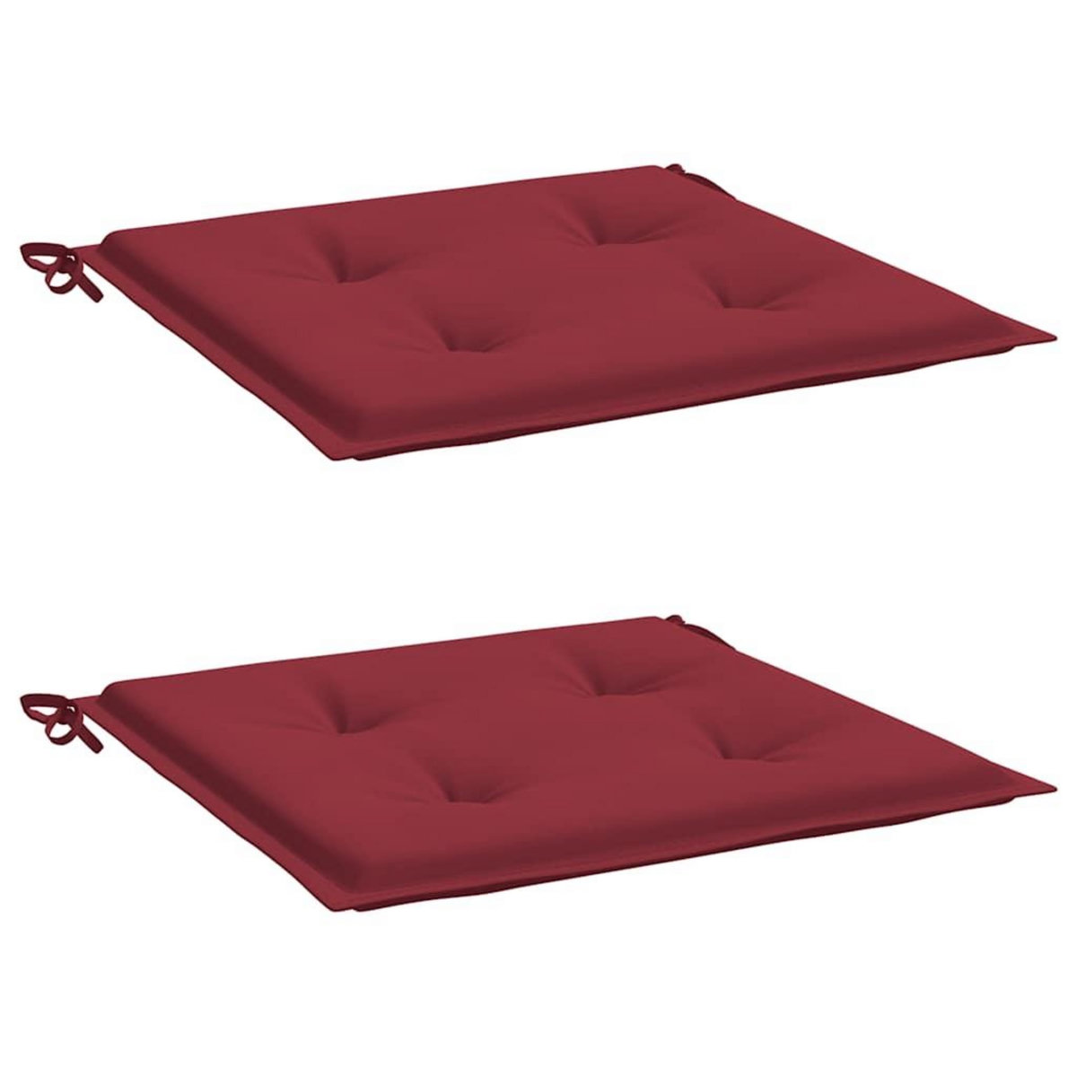 VIDAXL Coussins de chaise de jardin lot de 2 rouge bordeaux 50x50x3 cm
