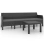 Voir la diapositive 2 : VIDAXL Salon de jardin 2 pcs avec coussins PP Rotin Anthracite