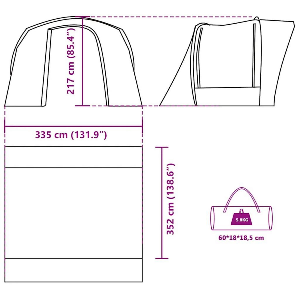 VIDAXL Tente de voiture vert impermeable