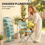 Voir la diapositive 4 : OUTSUNNY Salon de jardin 4 personnes pliant métal vert