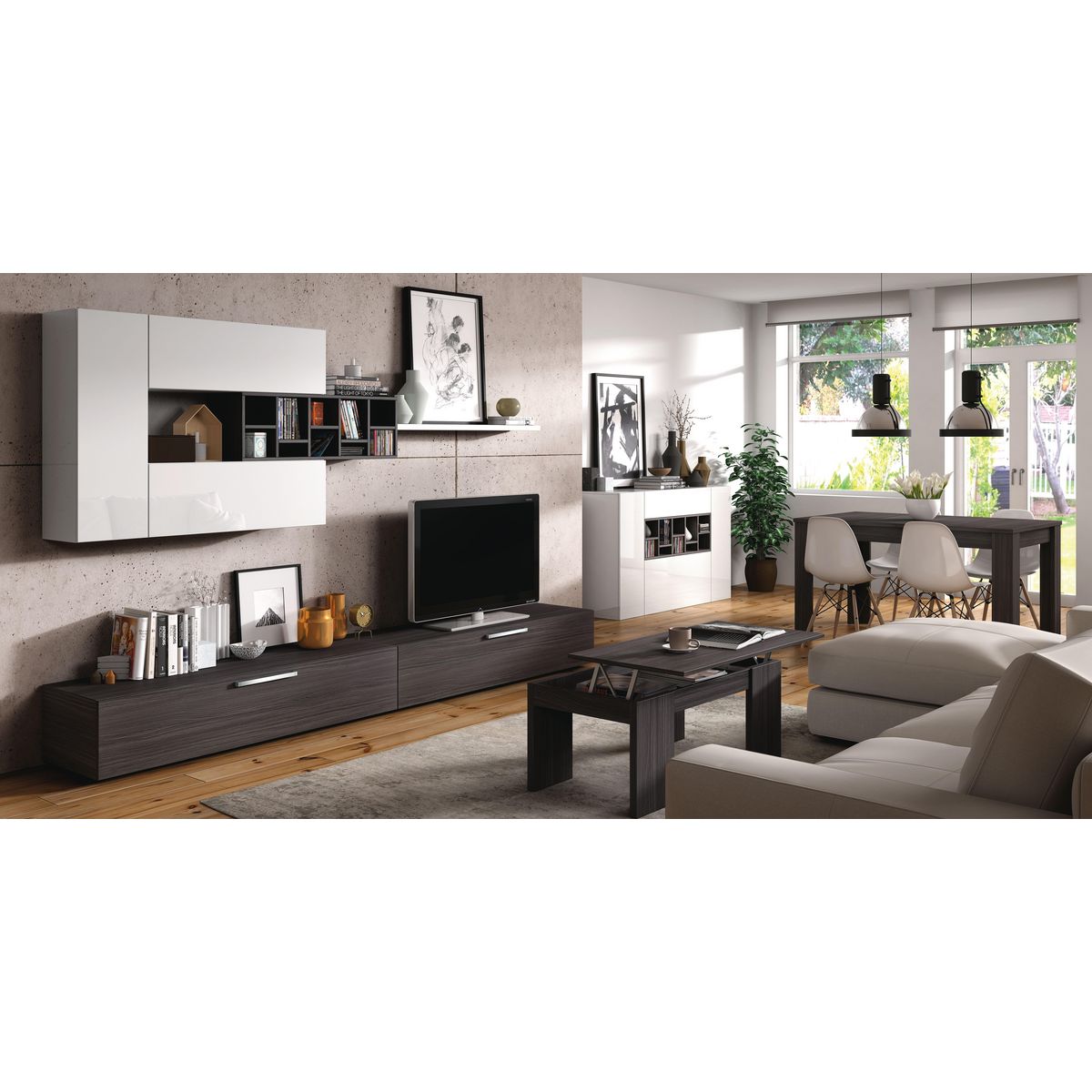 Table de séjour salle à manger extensible PAULA de 140 à 190 cm