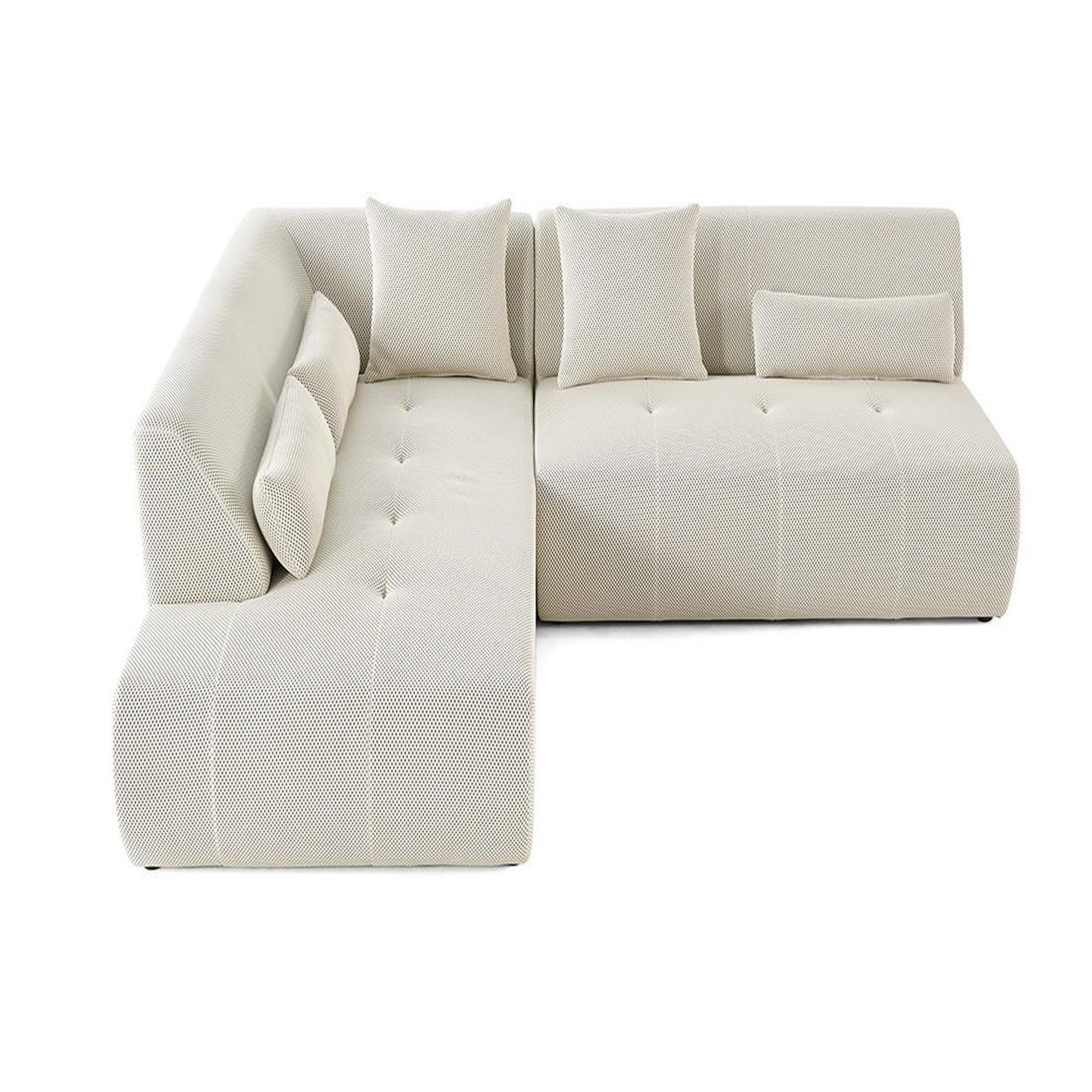 Voir la diapositive 6 : LISA DESIGN Onyx - canapé modulable d'angle gauche - 5 places - en tissu mailles 3d