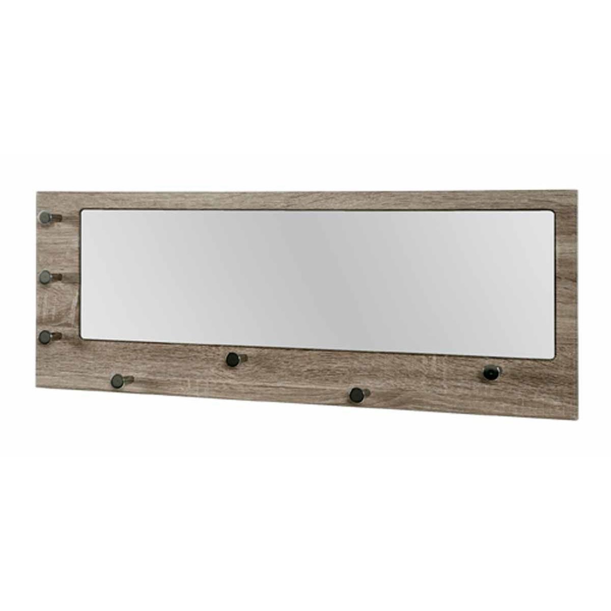 Paris Prix Patère murale & miroir  bora  80cm chêne foncé