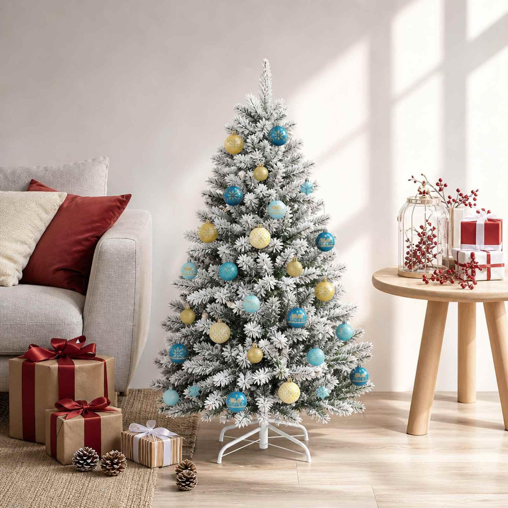 Voir la diapositive 2 : VIDAXL Ensemble de boules de Noël 88 pc Bleu fonce, bleu clair et dore