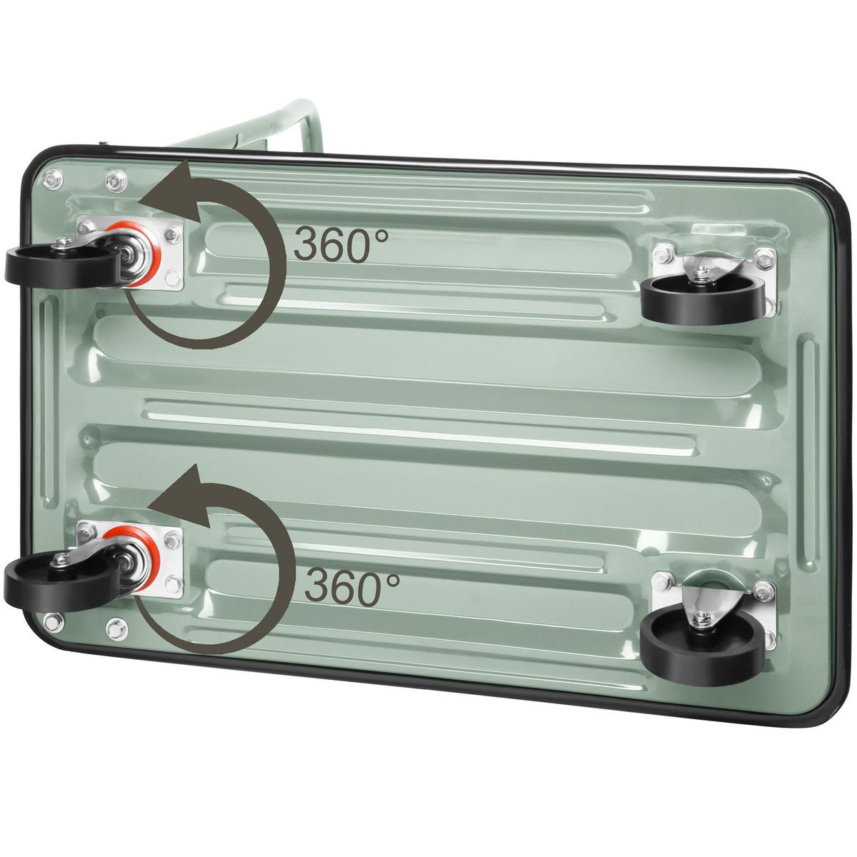 tectake Chariot à plateforme poignée pliable blanc