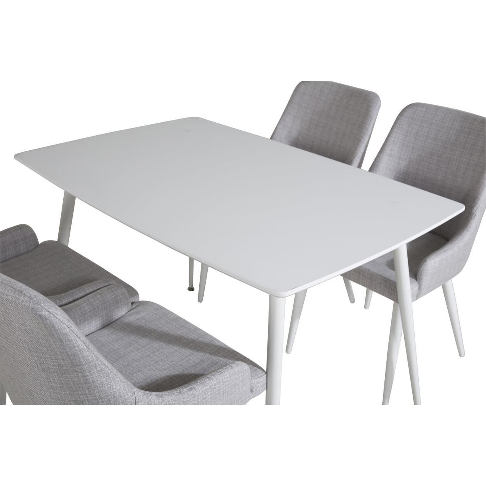 Voir la diapositive 5 : Paris Prix Ensemble table à manger & 4 chaises  polar & plaza  120cm blanc & gris