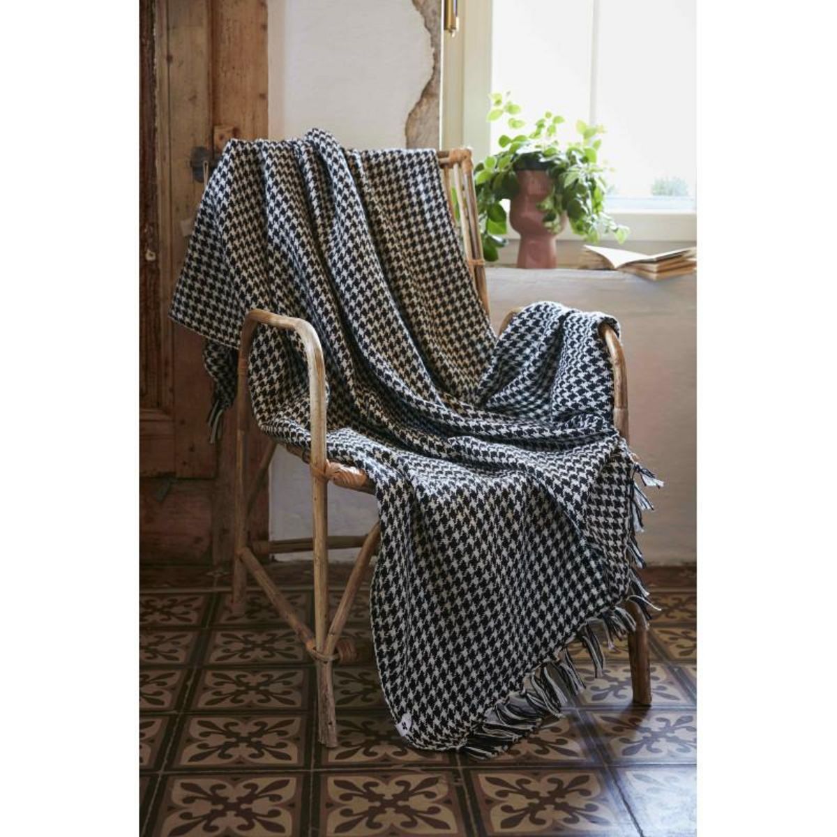 L EFFET PAPILLON Couvre lit à franges tissé teint  Gaspard  240 x 260 cm -  - 240 x 260 cm