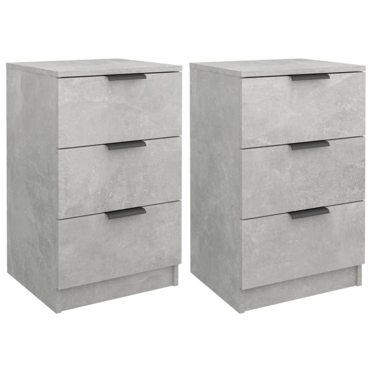 VIDAXL Tables de chevet 2 pcs Gris beton 40x36x65 cm