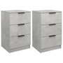 Voir la diapositive 2 : VIDAXL Tables de chevet 2 pcs Gris beton 40x36x65 cm