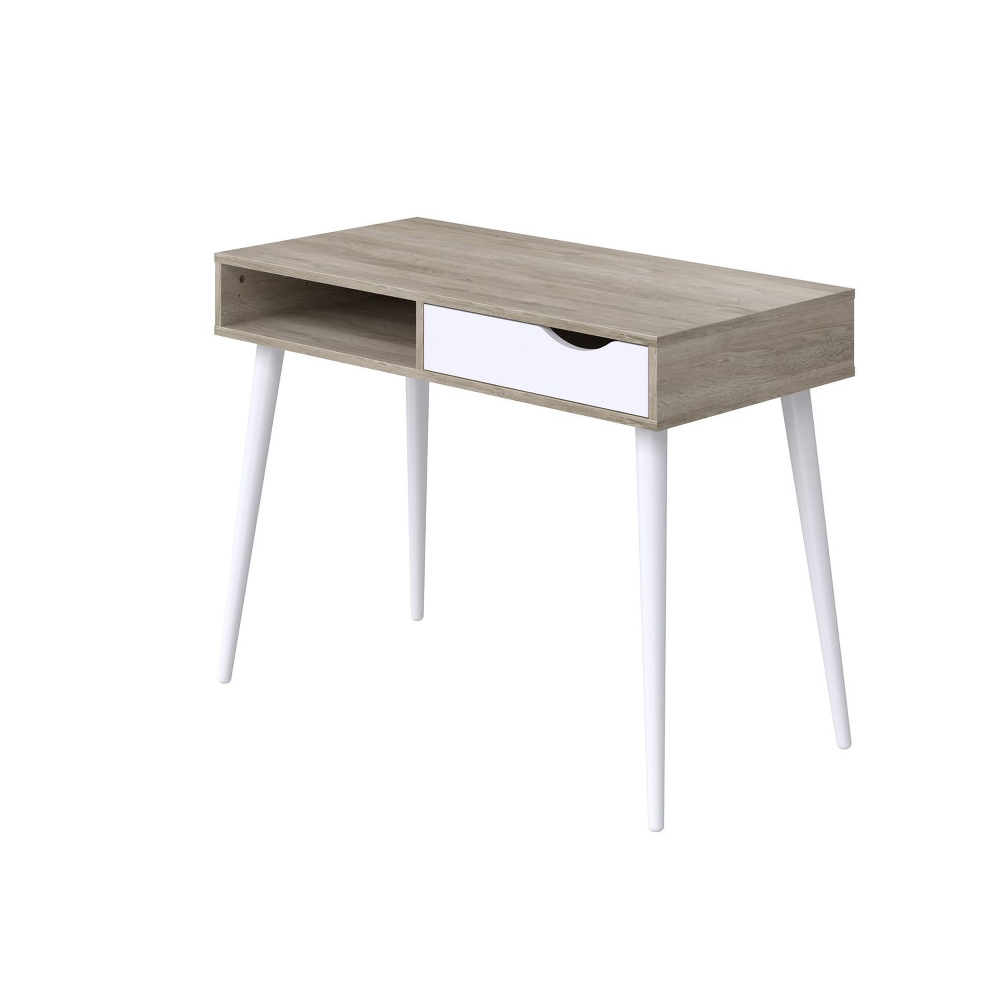 Voir la diapositive 1 : Bureau droit  1 tiroir + 1 niche L100cm YELENA