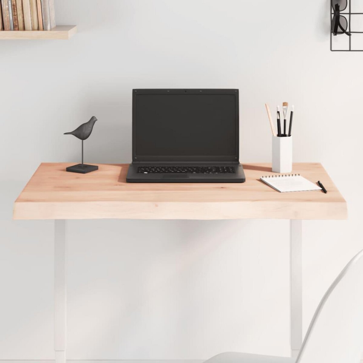 VIDAXL Dessus de table bois massif non traite bordure assortie