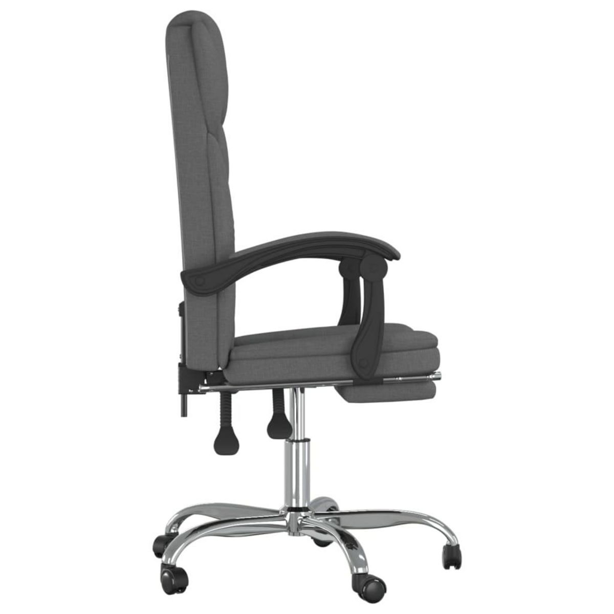 VIDAXL Fauteuil inclinable de bureau Gris fonce Tissu