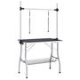 Voir la diapositive 2 : VIDAXL Table de toilettage reglable de chiens avec 2 boucles et panier