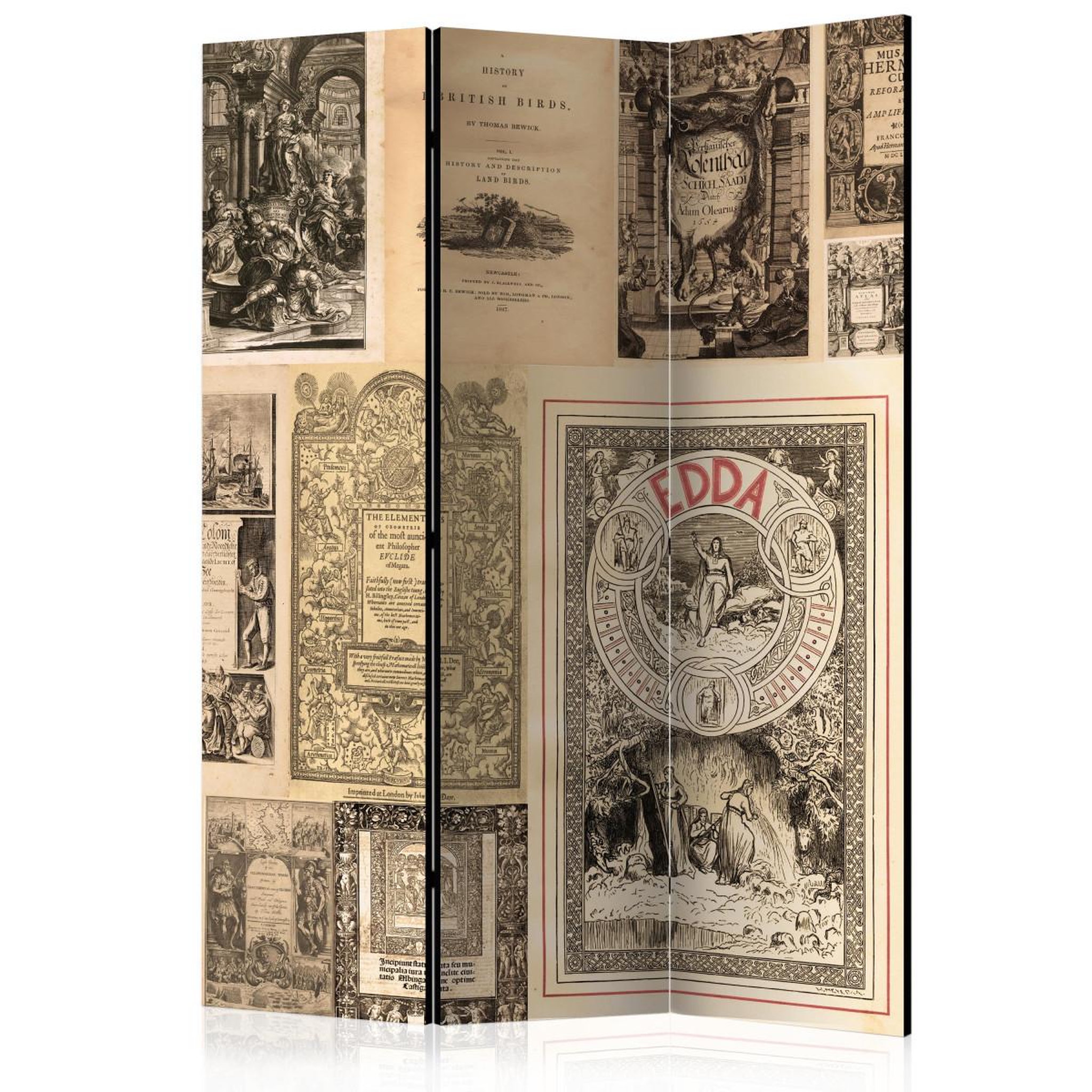 Paris Prix Paravent 3 volets  vintage books  135x172cm