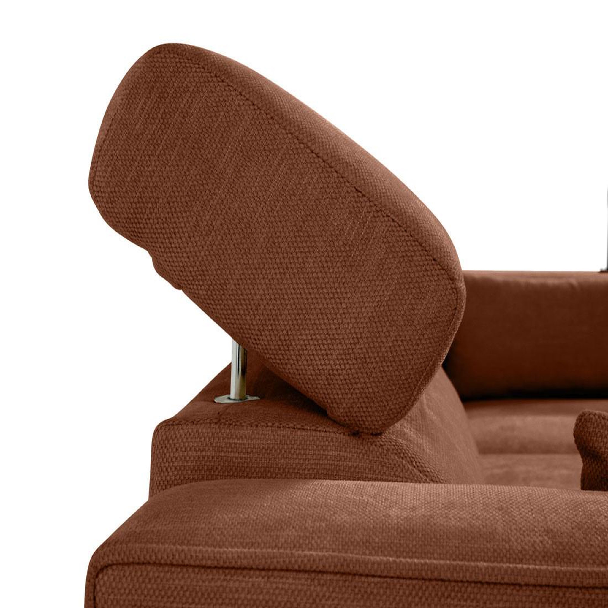 Voir la diapositive 4 : BEST MOBILIER Alicante - canapé d'angle réversible convertible avec têtières - coffre - 4 places - en tissu texturé