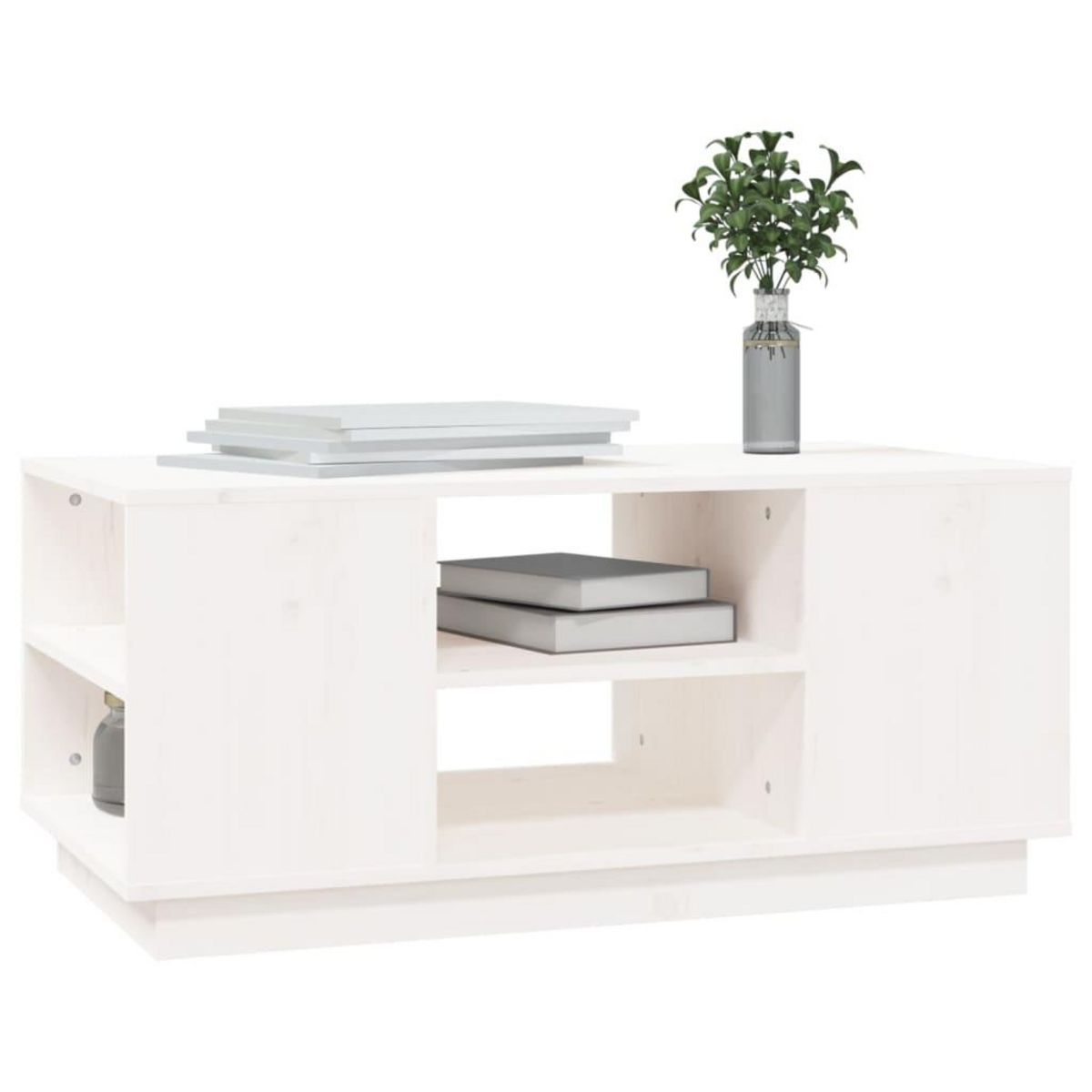 VIDAXL Table basse Blanc 90x49x40,5 cm Bois massif de pin