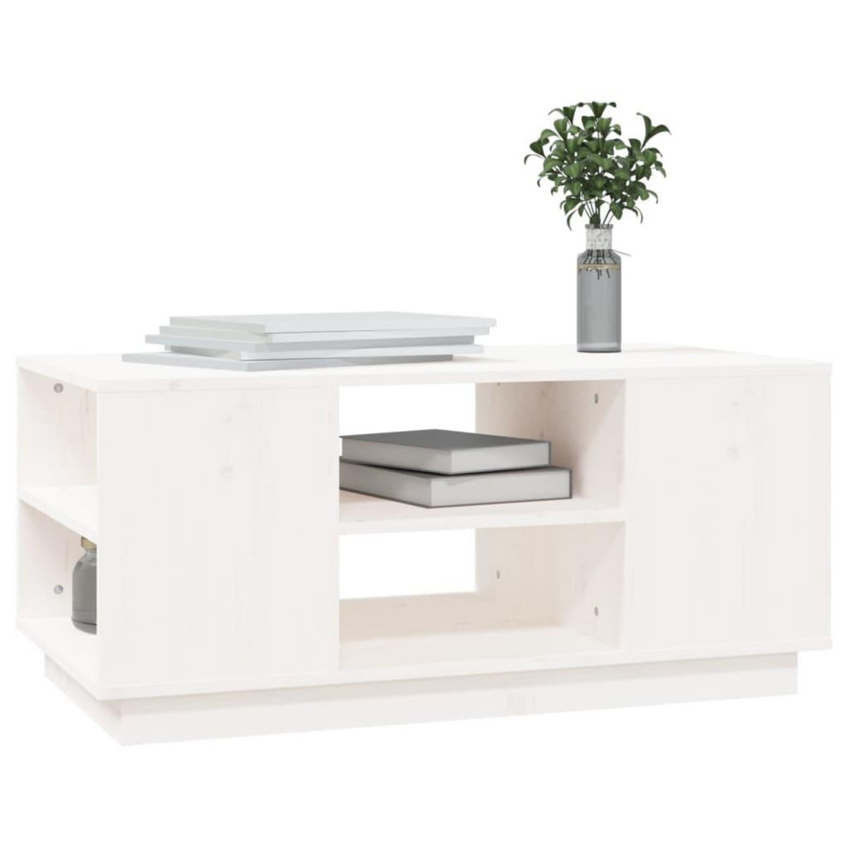 VIDAXL Table basse Blanc 90x49x40,5 cm Bois massif de pin