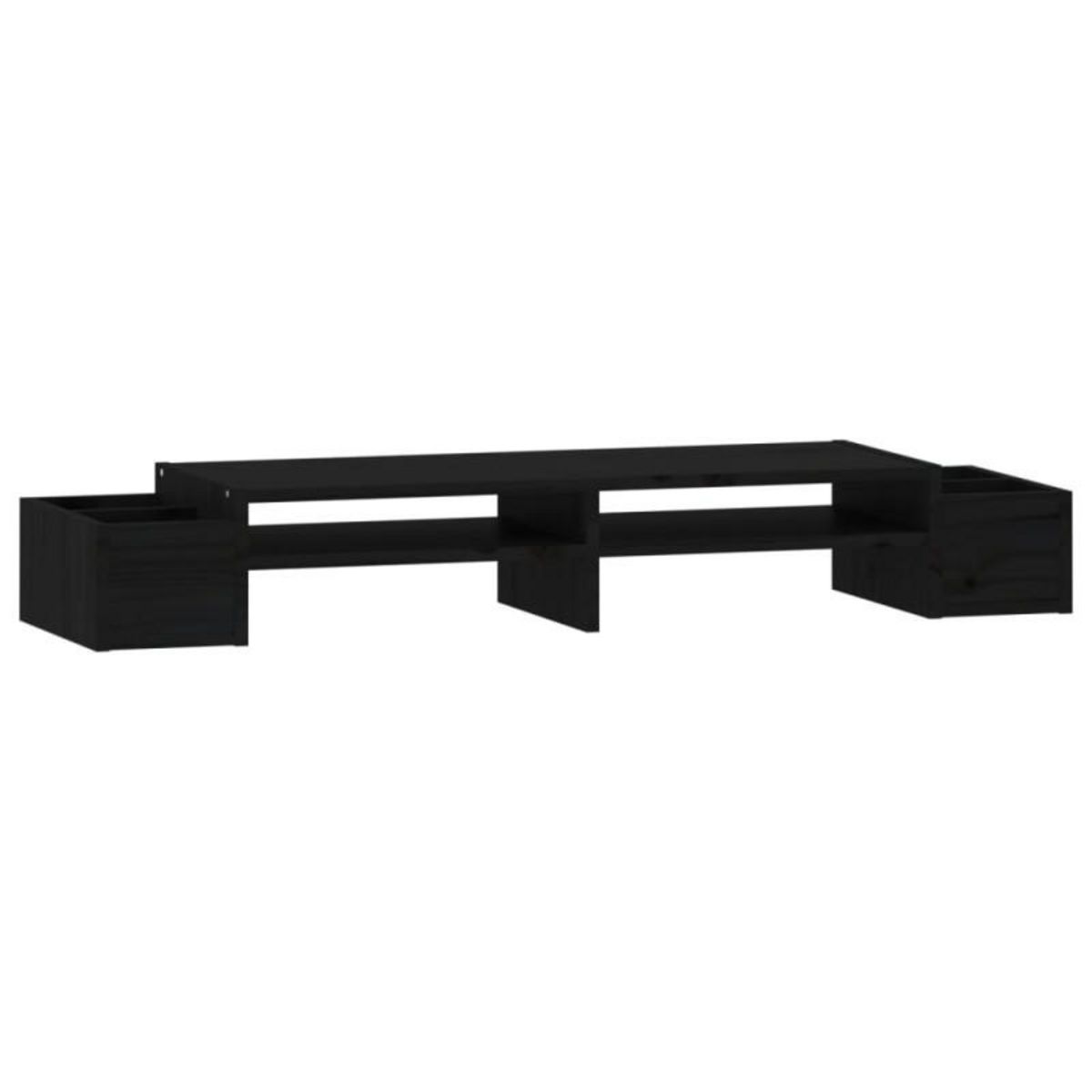VIDAXL Support de moniteur Noir 100x27,5x15 cm Bois de pin solide