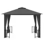 VIDAXL Tonnelle avec parois et toit double 3x3 m Anthracite