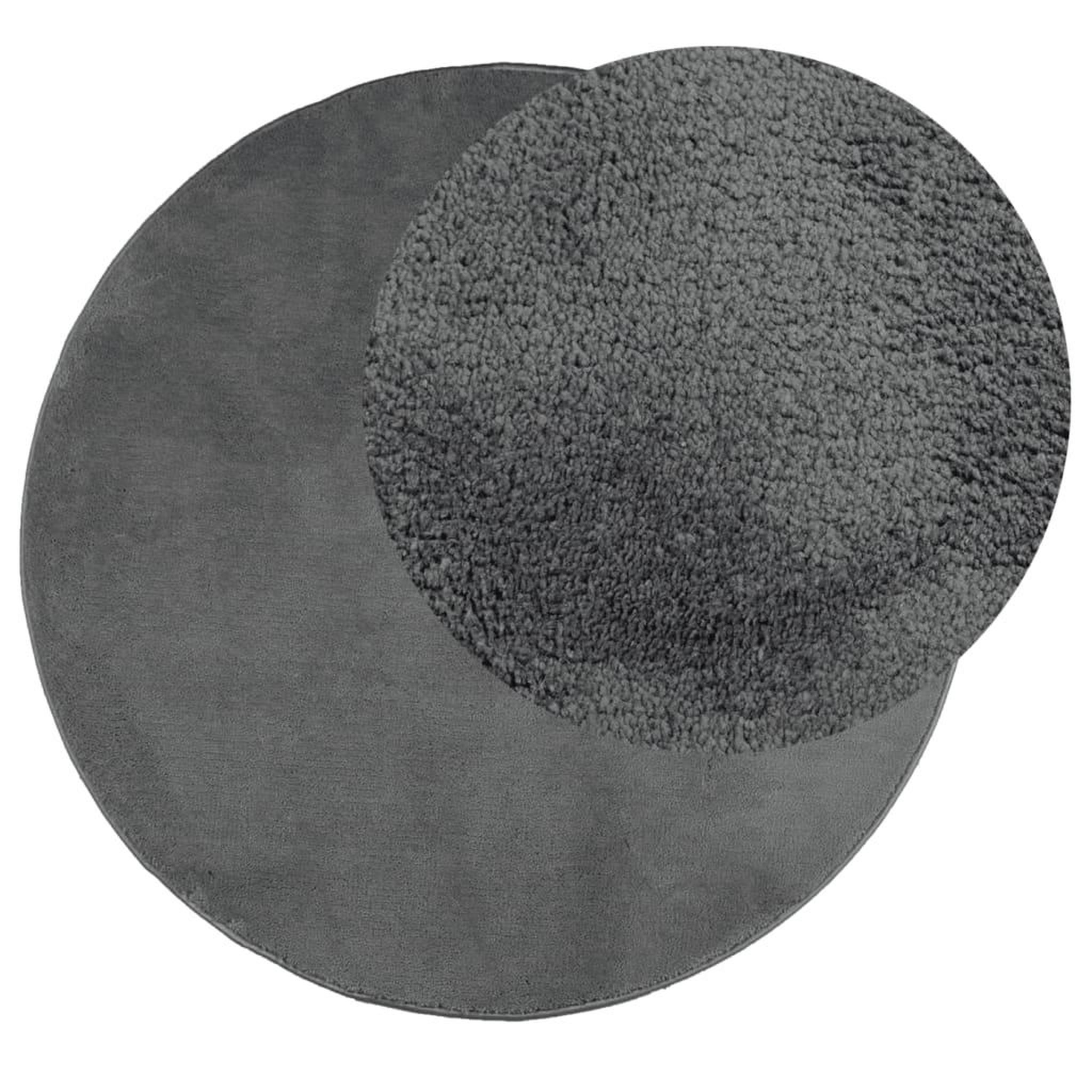 Voir la diapositive 3 : VIDAXL Tapis OVIEDO a poils courts anthracite Ø 160 cm