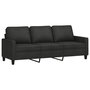 Voir la diapositive 5 : VIDAXL Ensemble de canapes 3 pcs avec coussins Noir Tissu