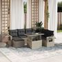 Voir la diapositive 1 : VIDAXL Salon de jardin 8 pcs avec coussins gris clair resine tressee
