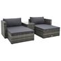 Voir la diapositive 1 : VIDAXL Salon de jardin 5 pcs avec coussins Resine tressee Gris