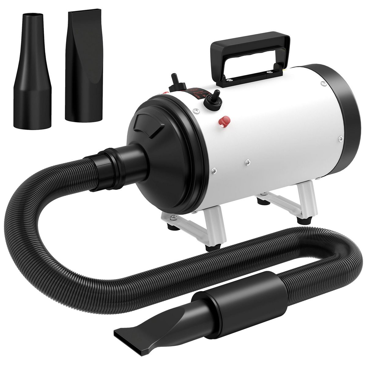 PAWHUT Séchoir pulseur chien professionnel 2200W 3 buses 3 températures réglables poignée blanc