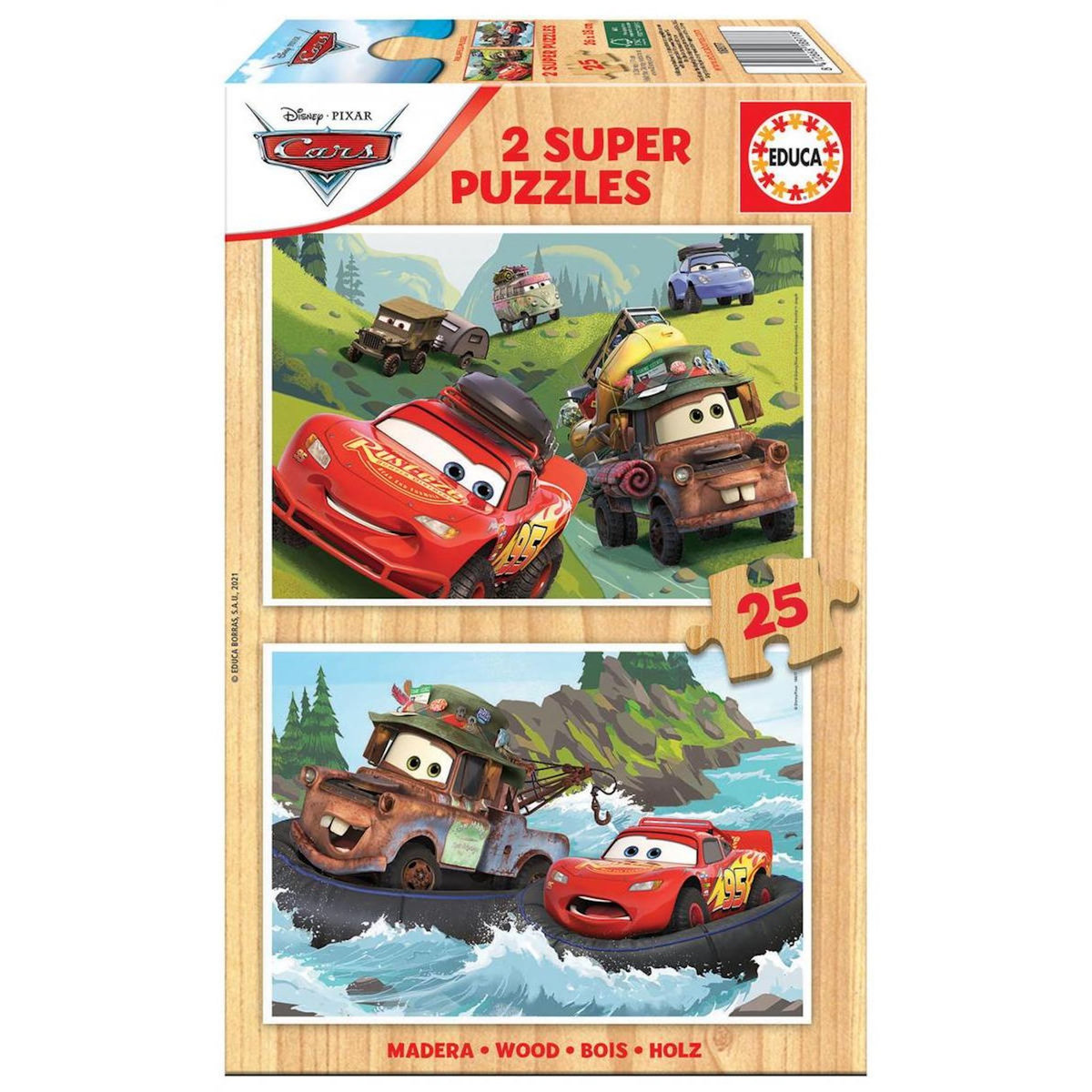 EDUCA 2 X 25 pieces puzzle Cars