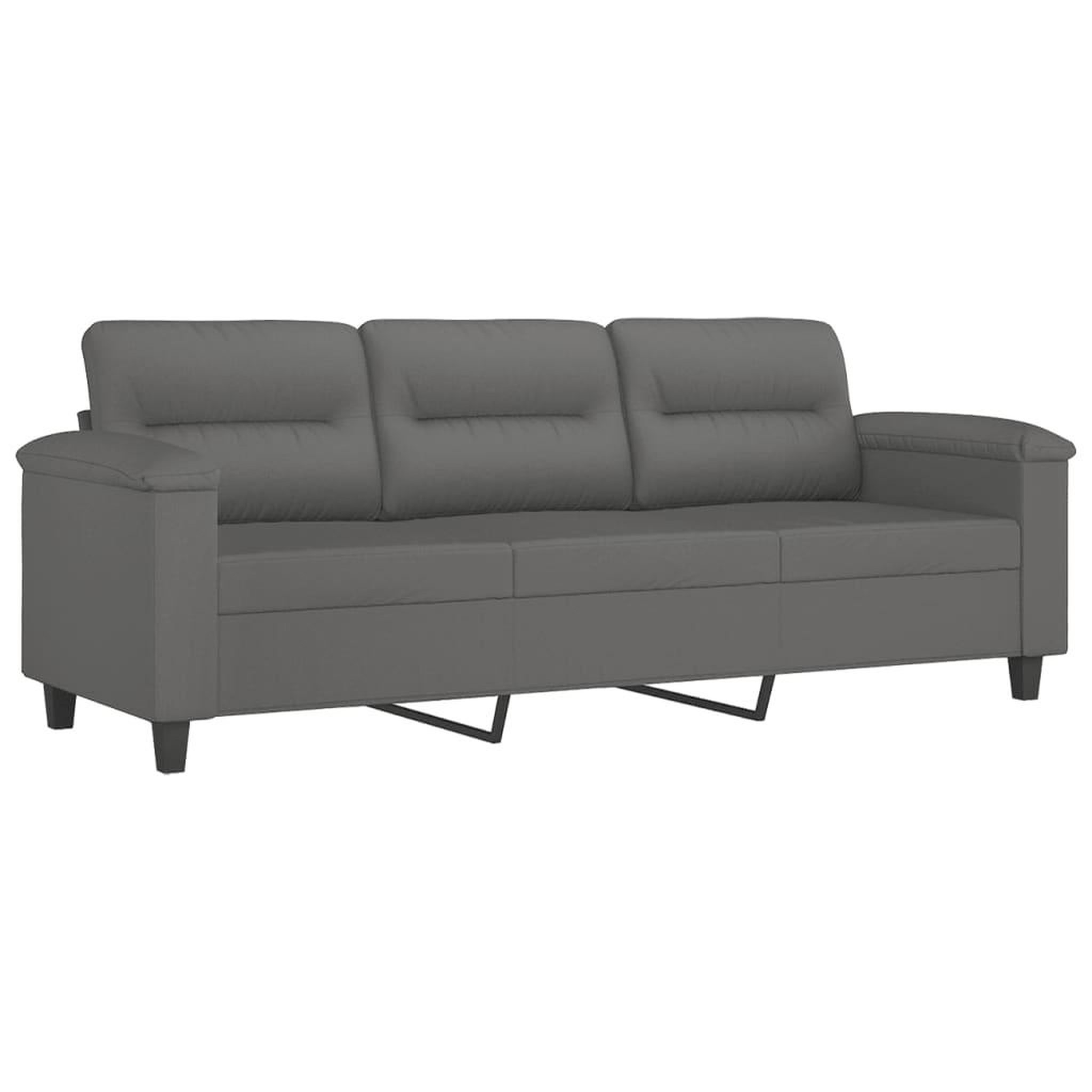Voir la diapositive 5 : VIDAXL Ensemble de canapes 4 pcs coussins gris fonce tissu microfibre