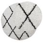 Voir la diapositive 3 : VIDAXL Tapis shaggy a poils longs moderne creme et noir Ø 120 cm
