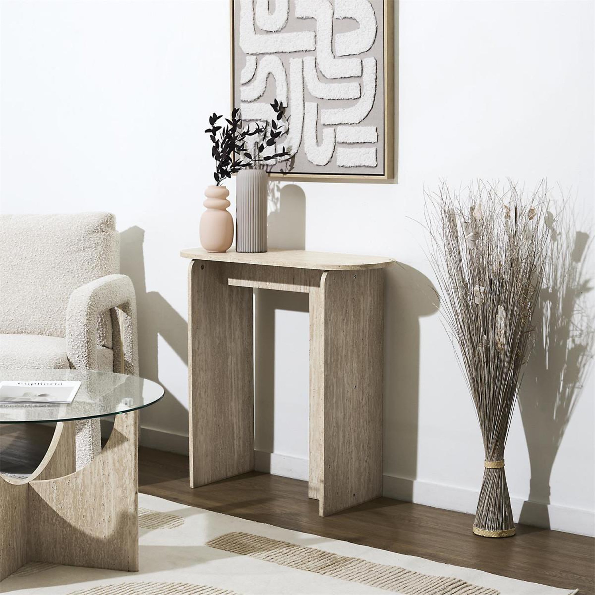 Voir la diapositive 5 : The Home Deco Factory Console design  pietra  90cm beige