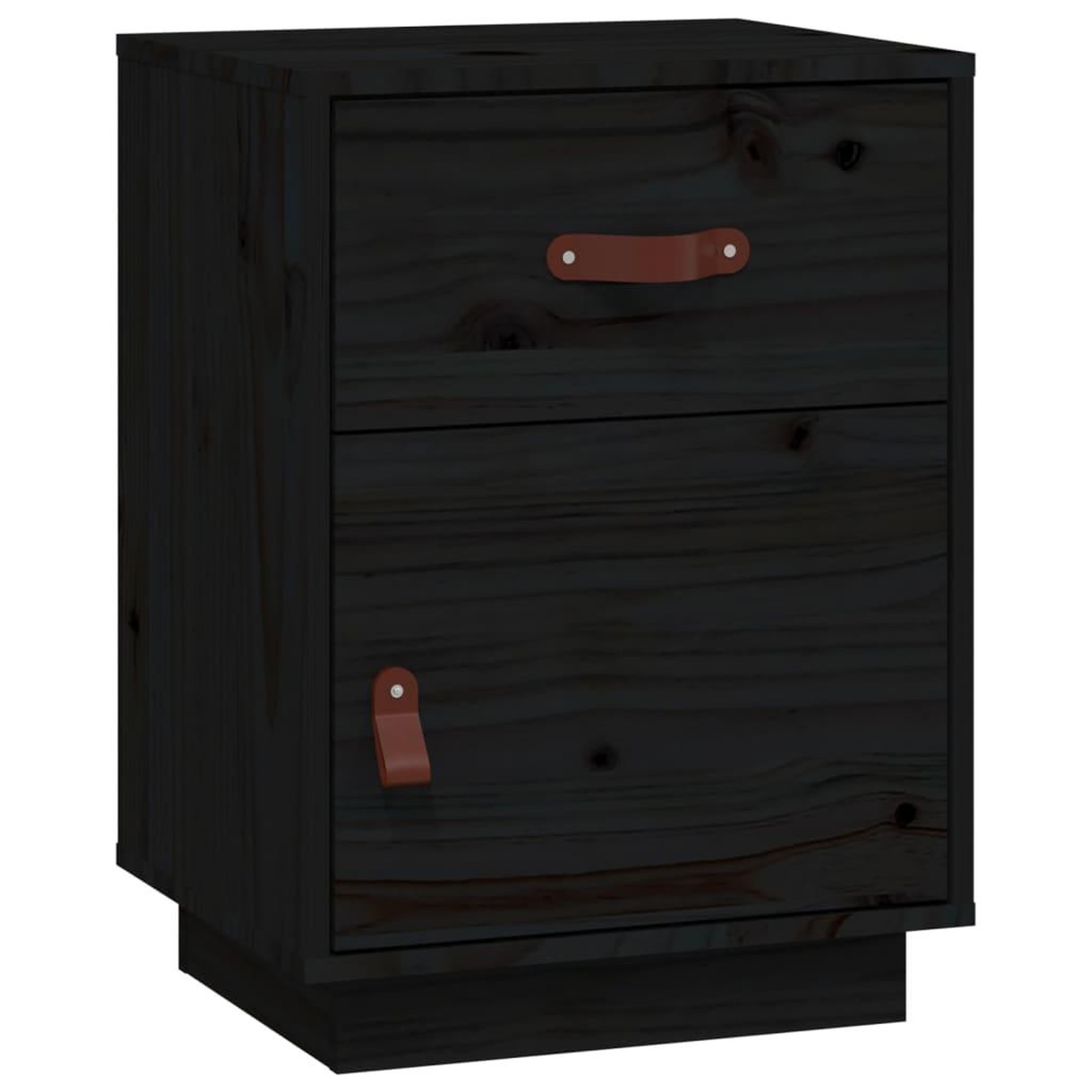 Voir la diapositive 5 : VIDAXL Tables de chevet 2 pcs Noir 40x34x55 cm Bois de pin massif