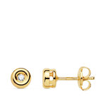 L'ATELIER D'AZUR Boucles d'Oreilles Solitaires Diamants de Synthèse 0.03 Carats - Or 18 Carats 750 Jaune