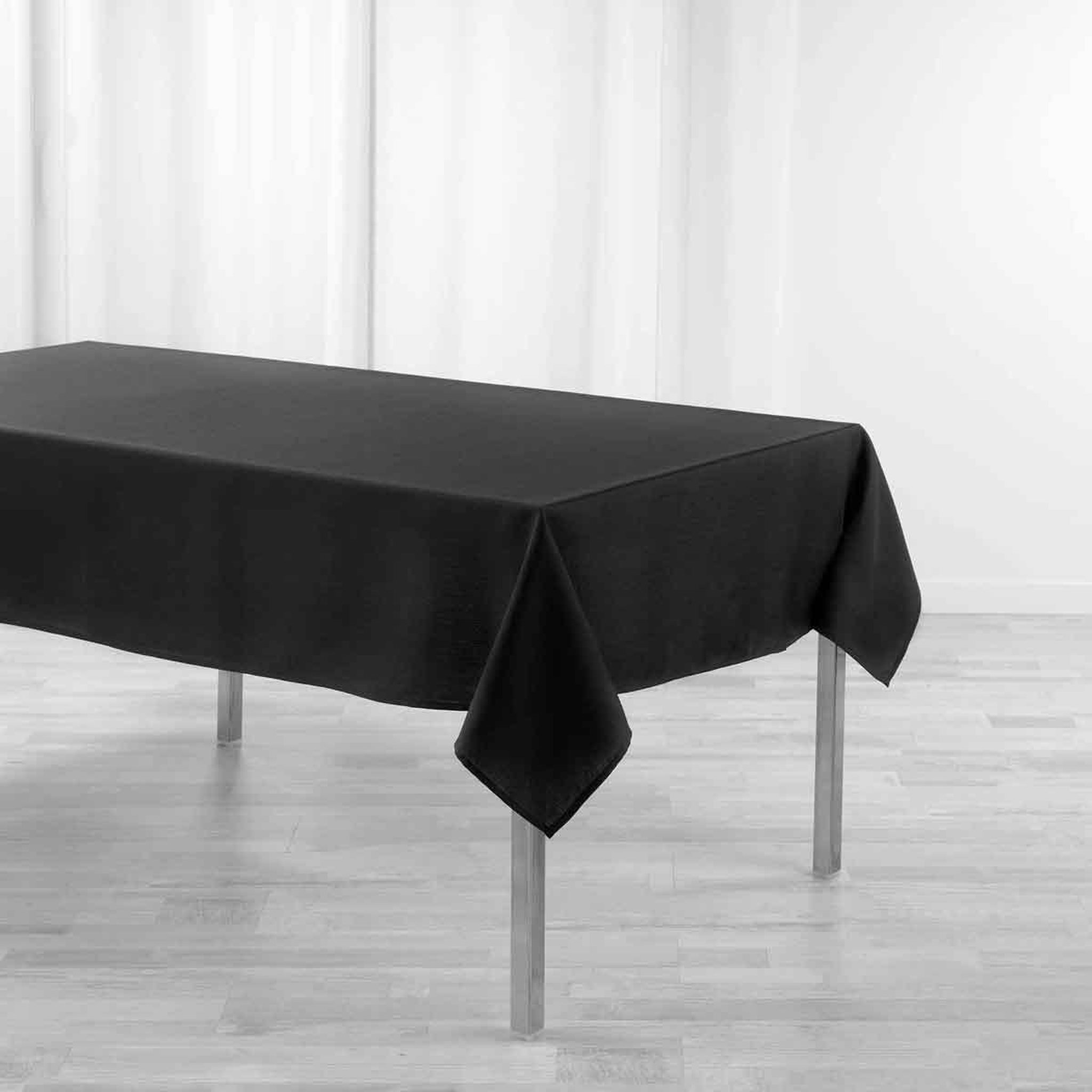 Voir la diapositive 1 : Douceur d'Intérieur Nappe enduit  newton  140x250cm noir