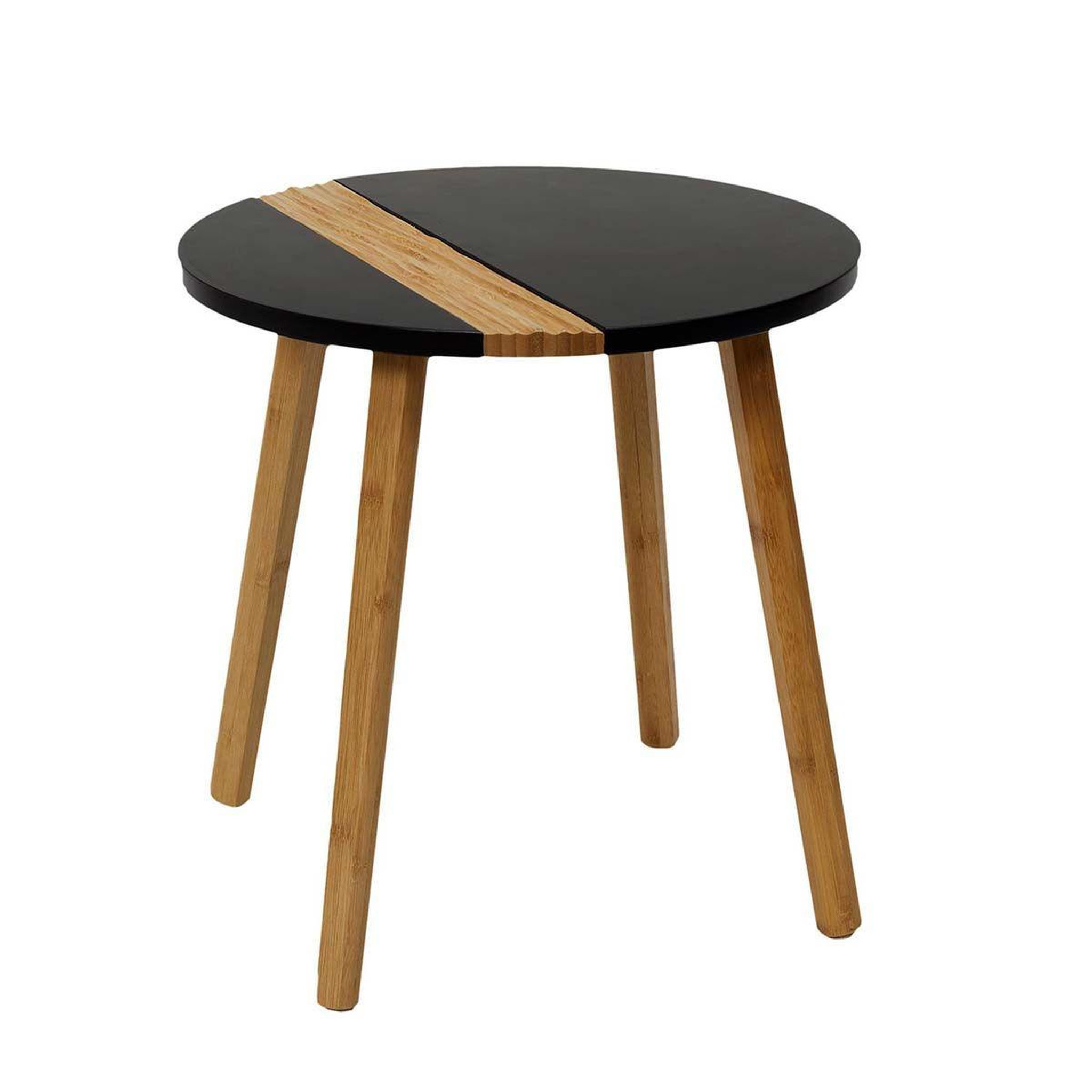Voir la diapositive 3 : The Home Deco Factory Lot de 2 tables gigognes  relief bicolore  60cm noir