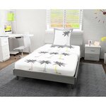 SOLEIL D'OCRE Parure de draps 180x290 cm PALMIER, 100% coton 57 fils/cm2, par Soleil d'ocre. Coloris disponibles : Blanc